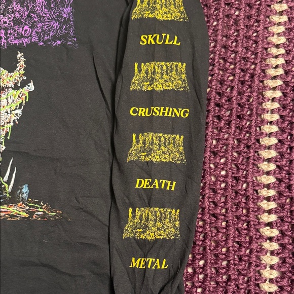 Undeath band shirt - Gildan Heavy Cotton Black Long Sleeve - Picture 4 of 8
